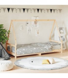 vidaXL Kids Bed Frame 80x200 cm Solid Wood Pine — Colour: natural, Size: 80 x 200 cm — V0672044010