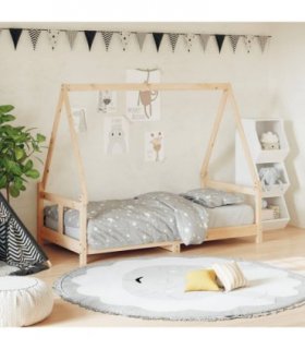 vidaXL Kids Bed Frame 80x160 cm Solid Wood Pine — Colour: natural, Size: 80 x 160 cm
