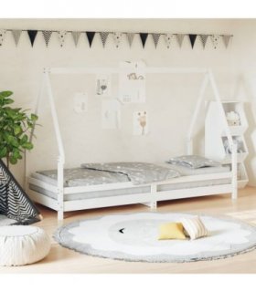vidaXL Kids Bed Frame White 80x200 cm Solid Wood Pine — Size: 80 x 200 cm