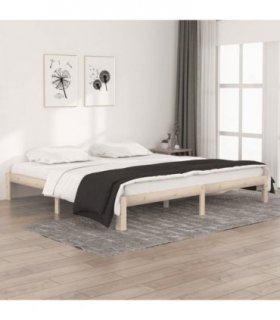 vidaXL Bed Frame | Natural wood | Solid Pine Wood | Double | Simplistic — Size: 200 x 200 cm