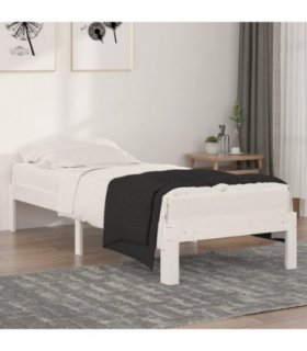 vidaXL Bed Frame without Mattress White 75x190cm Small Single — Size: 2ft6 small single