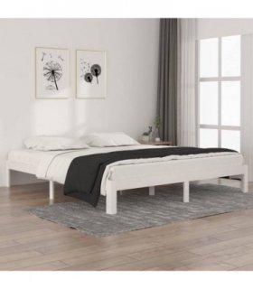 vidaXL Bed Frame without Mattress White 180x200cm Super King Size — Size: 6ft super king size