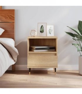 vidaXL Bedside Cabinet Sonoma Oak 40x35x50 cm Engineered Wood — V0672044301