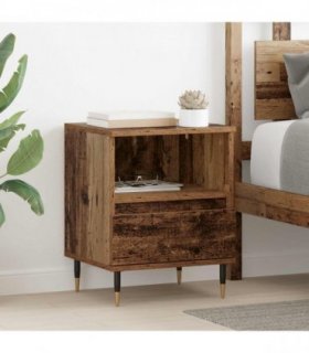 vidaXL Bedside Cabinet 2 pcs Old Wood 40 x 35 x 50 cm Engineered Wood — V0672044302
