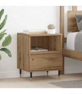 vidaXL Bedside Cabinet with Drawer 2 pcs Artisan Oak 40 x 35 x 50 cm — V0672044308