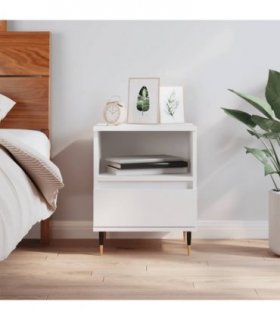 vidaXL Bedside Cabinet White 40x35x50 cm Engineered Wood — V0672044312