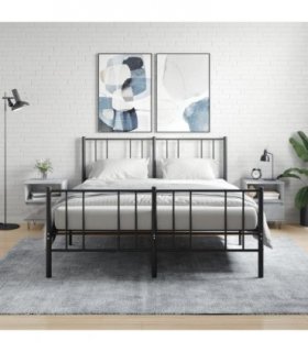 vidaXL Bedside Cabinets 2 pcs Concrete Grey 40x35x50 cm Engineered Wood — V0672044318
