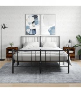 vidaXL Bedside Cabinets 2 pcs Smoked Oak 40x35x50 cm Engineered Wood — V0672044322