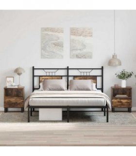 vidaXL Bedside Cabinets 2 pcs Smoked Oak 40x35x50 cm Engineered Wood — V0672044329