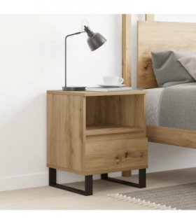 vidaXL Bedside Cabinet Artisan Oak 40x35x50 cm Engineered Wood