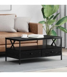 vidaXL Coffee Table Black oak 100 x 51 x 45 cm Engineered wood — V0672044863