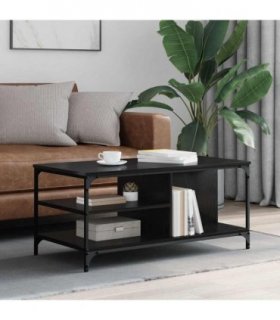 vidaXL Coffee Table Black Oak 100 x 50 x 45 cm Engineered Wood