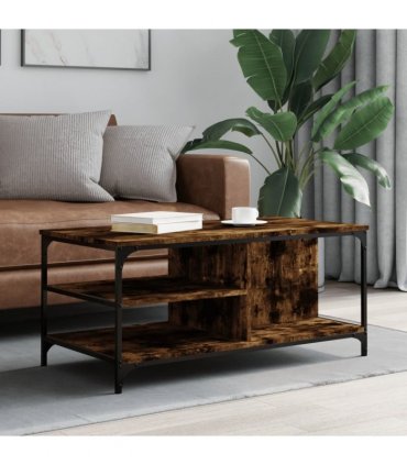 vidaXL Coffee Table Smoked Oak 100x50x45 cm Engineered Wood — V0672044873