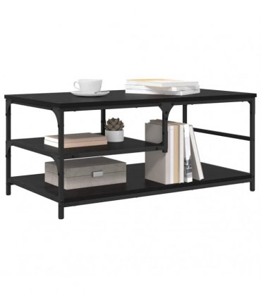 vidaXL Coffee Table Black Oak 90 x 49 x 40 cm Engineered Wood