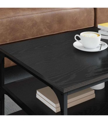 vidaXL Coffee Table Black Oak 90 x 49 x 40 cm Engineered Wood