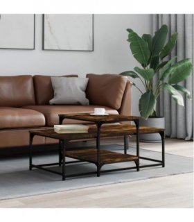 vidaXL Coffee Table Smoked Oak 102x60x45 cm Engineered Wood