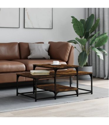 vidaXL Coffee Table Smoked Oak 102x60x45 cm Engineered Wood