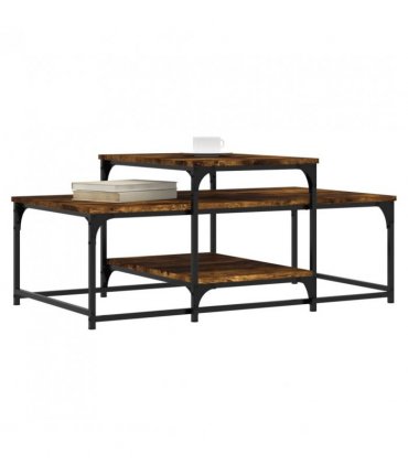 vidaXL Coffee Table Smoked Oak 102x60x45 cm Engineered Wood