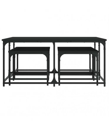 vidaXL Nesting Coffee Tables 5 pcs Black Engineered Wood