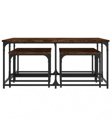 vidaXL Nesting Coffee Tables 5 pcs Smoked Oak Engineered Wood