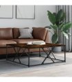 vidaXL Coffee Table Smoked Oak 100x100x40 cm Engineered Wood — Size: 100 x 100 x 40 cm