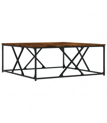 vidaXL Coffee Table Smoked Oak 100x100x40 cm Engineered Wood — Size: 100 x 100 x 40 cm