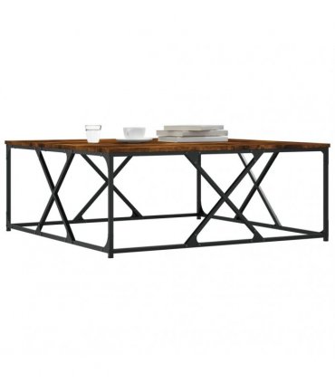 vidaXL Coffee Table Smoked Oak 100x100x40 cm Engineered Wood — Size: 100 x 100 x 40 cm