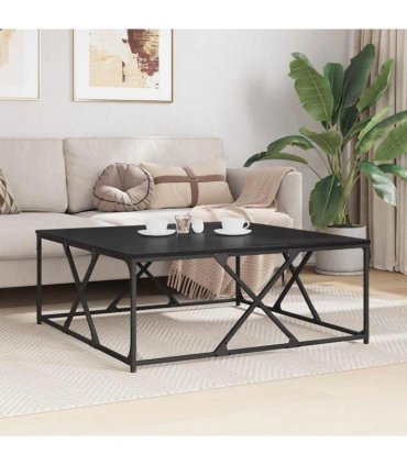 vidaXL Coffee Table Black Oak 100 x 100 x 40 cm Engineered Wood