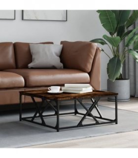 vidaXL Coffee Table Smoked Oak 70x70x30 cm Engineered Wood — Size: 70 x 70 x 30 cm