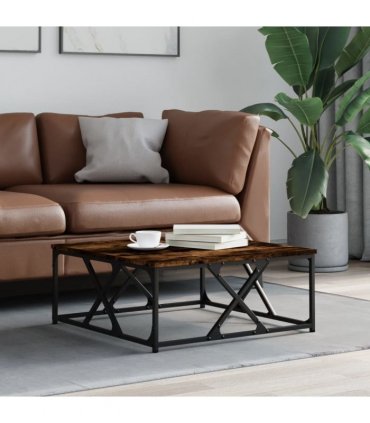 vidaXL Coffee Table Smoked Oak 70x70x30 cm Engineered Wood — Size: 70 x 70 x 30 cm