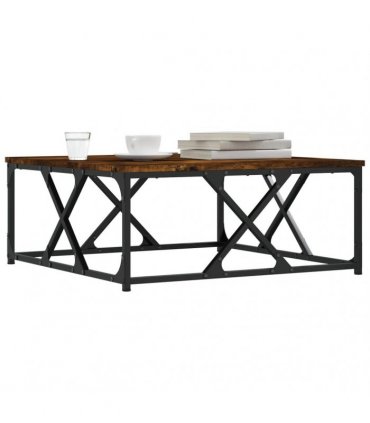 vidaXL Coffee Table Smoked Oak 70x70x30 cm Engineered Wood — Size: 70 x 70 x 30 cm
