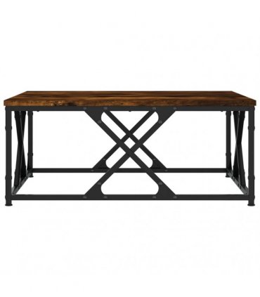 vidaXL Coffee Table Smoked Oak 70x70x30 cm Engineered Wood — Size: 70 x 70 x 30 cm