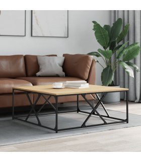 vidaXL Coffee Table Sonoma Oak 100x100x40 cm Engineered Wood — Size: 100 x 100 x 40 cm
