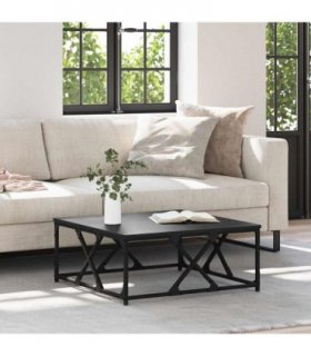 vidaXL Coffee Table Black Oak 70 x 70 x 30 cm Engineered Wood