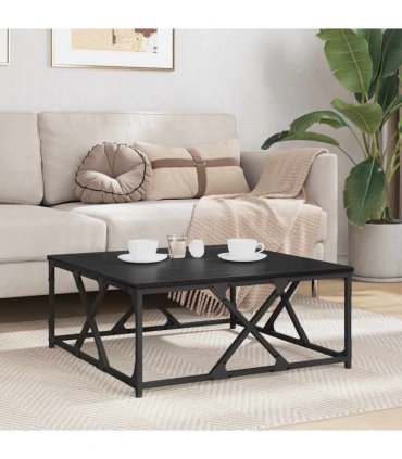 vidaXL Coffee Table Black Oak 70 x 70 x 30 cm Engineered Wood