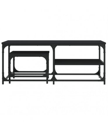 vidaXL Nesting Coffee Tables 2 pcs Black Engineered Wood — V0672044930