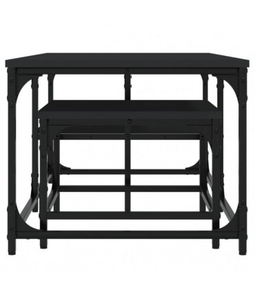vidaXL Nesting Coffee Tables 2 pcs Black Engineered Wood — V0672044930