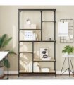 vidaXL Bookshelf Sonoma Oak 99x35.5x176 cm Engineered Wood and Steel — Size: 99 x 35.5 x 176 cm