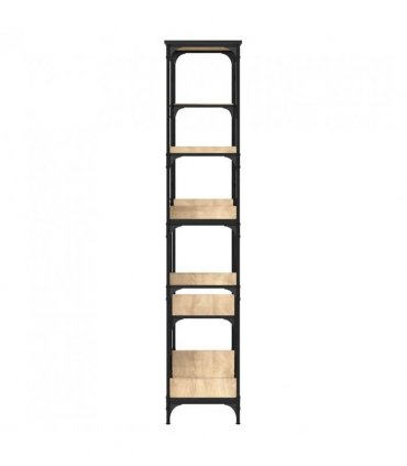vidaXL Bookshelf Sonoma Oak 99x35.5x176 cm Engineered Wood and Steel — Size: 99 x 35.5 x 176 cm