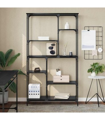 vidaXL Bookshelf Black Oak 99 x 35.5 x 176 cm Engineered Wood
