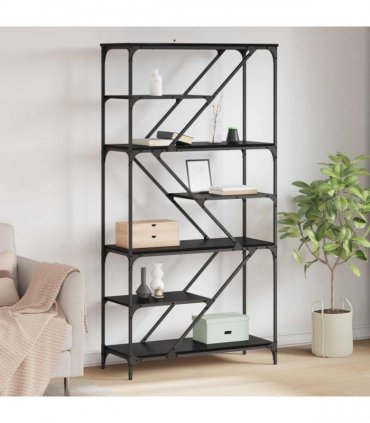 vidaXL Bookshelf Black Oak 91 x 36 x 176 cm Engineered Wood