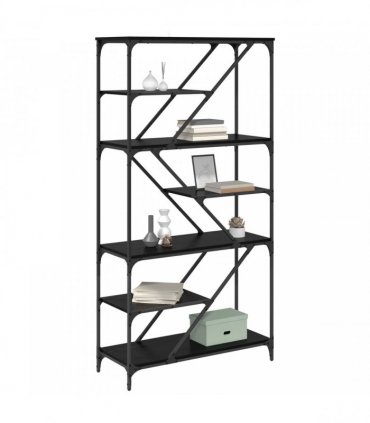 vidaXL Bookshelf Black Oak 91 x 36 x 176 cm Engineered Wood
