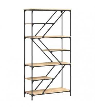 vidaXL Bookshelf Sonoma Oak 91x36x176 cm Engineered Wood and Steel