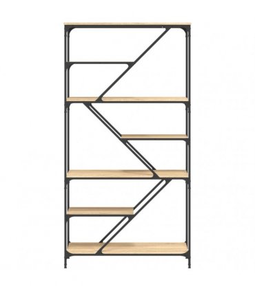 vidaXL Bookshelf Sonoma Oak 91x36x176 cm Engineered Wood and Steel