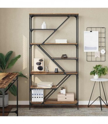 vidaXL Bookshelf Old Wood 91 x 36 x 176 cm Engineered Wood