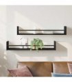 vidaXL Wall Shelf Wall-mounted 2 pcs Black Oak 80 x 16 x 14 cm