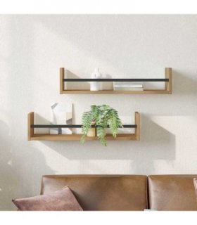 vidaXL Wall Shelf Wall-mounted 2 pcs Artisan Oak 60 x 16 x 14 cm