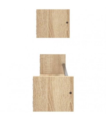 vidaXL Wall Shelves with Bars 2 pcs Sonoma Oak 80x16x14 cm — Size: 80 x 16 x 14 cm