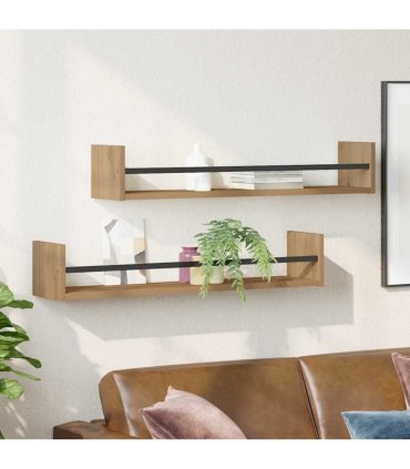 vidaXL Wall Shelf Wall-mounted 2 pcs Artisan Oak 80 x 16 x 14 cm