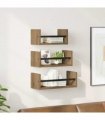 vidaXL Wall Shelf Set with Shelf 3 pcs Artisan Oak 40 x 16 x 14 cm